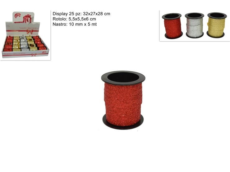 Christmas Nastrino Glitterato 10Mmx5Mt