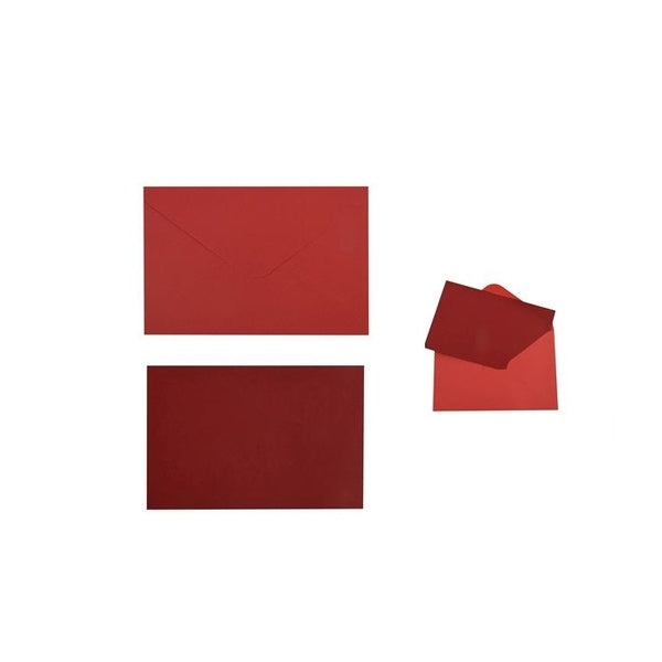 Christmas Biglietti Auguri 10.5Cm C/Buste10Pz Rosso