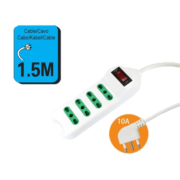 Extrastar - Multi-socket plug 10A 4 position 10/16A