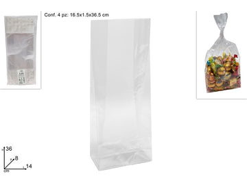 Ss Sacchetti Con Fondo 14X36X8 Cm Set 4 Pz