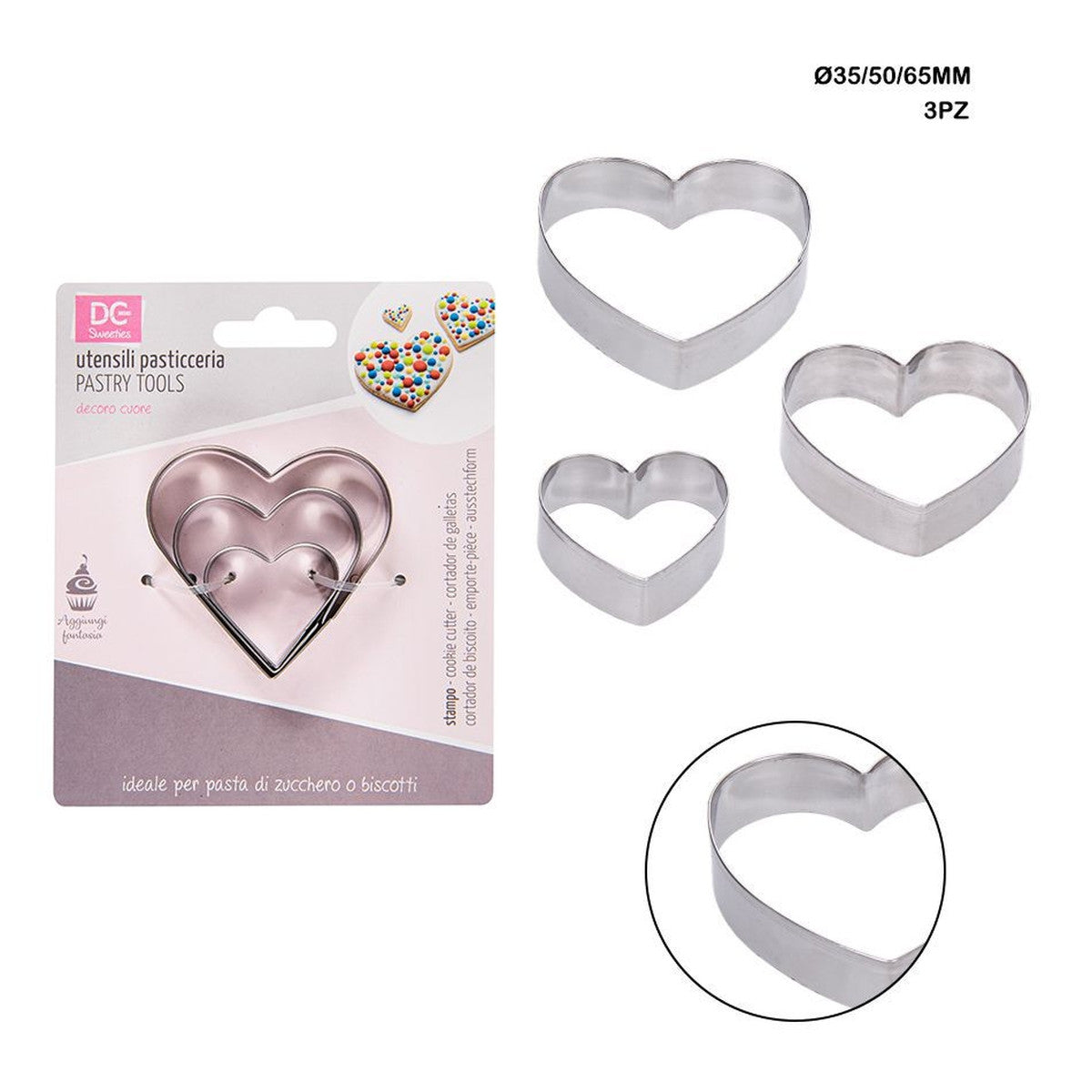 Dc - Set 3Pz Stampi Per Dolci Cuore