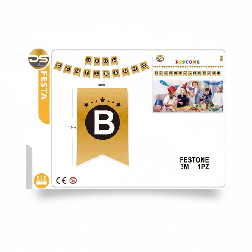 Dz - Party Festone Stendardo Oro
