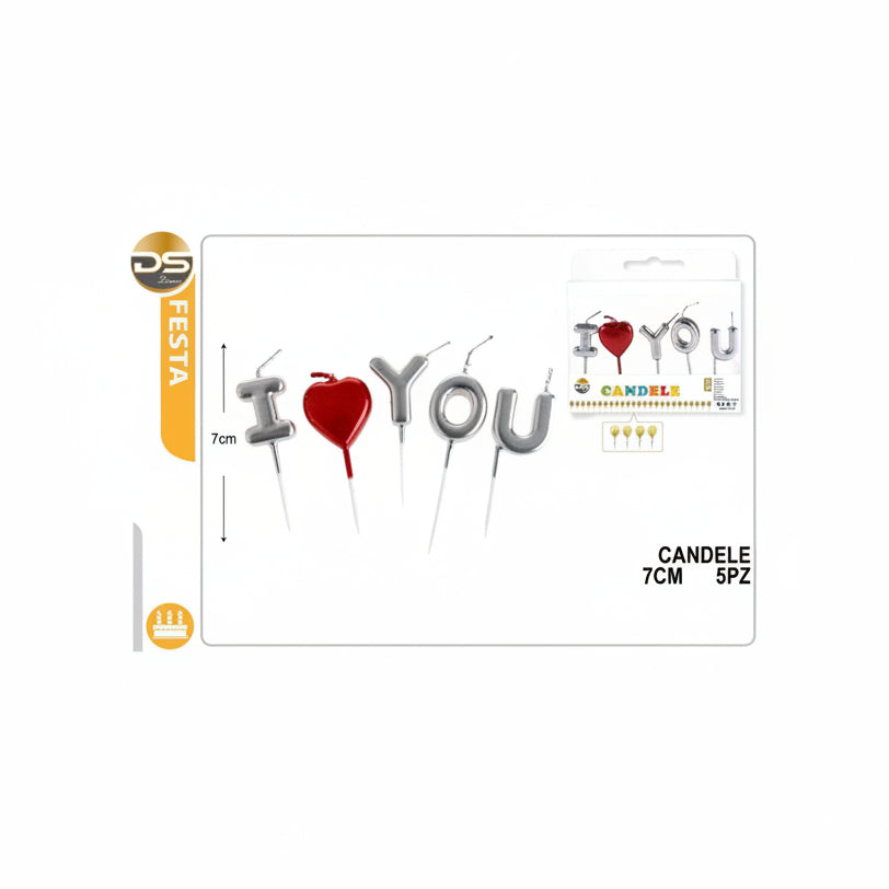 Dz - Party Candeline Ily 6Cm 5Pz