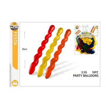 Dz - Party 10 Palloncini Lunghi 90Cm Colorati