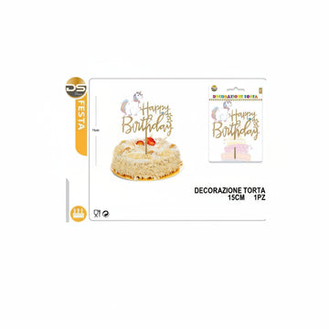 Dz - Party Decorazione Torta Unicorno Hb 15Cm