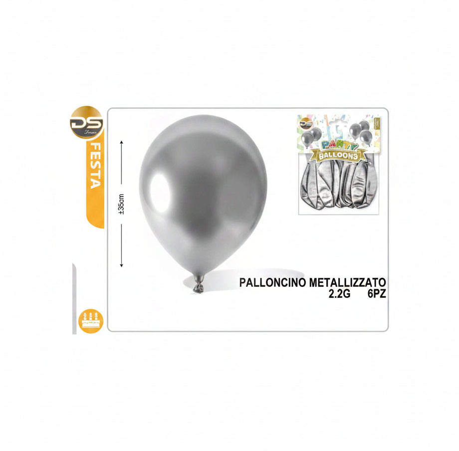 Dz - Party Palloncini Metallizzato 2.2G Argento