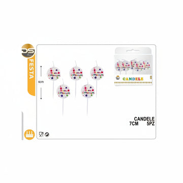 Dz - Party Candeline Decorate 6Cm 5Pz2