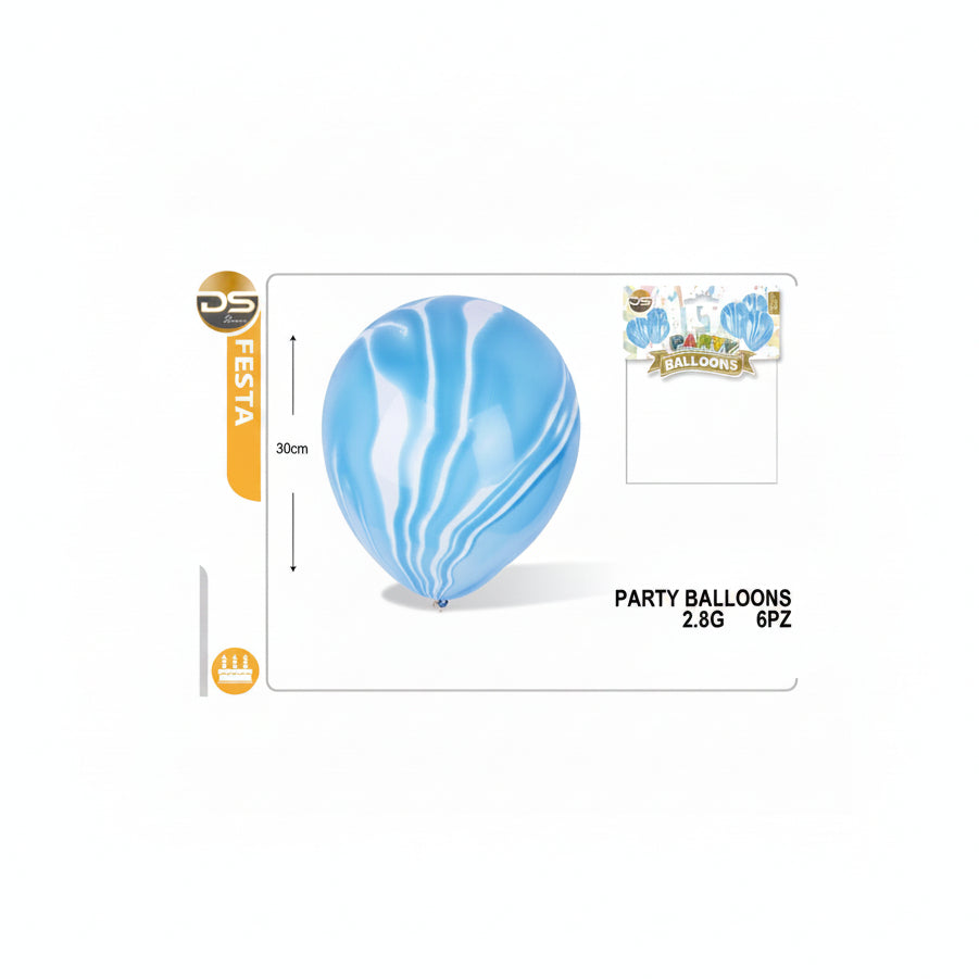 Dz - Party Balloons 2.8G 6Pz Azzurro