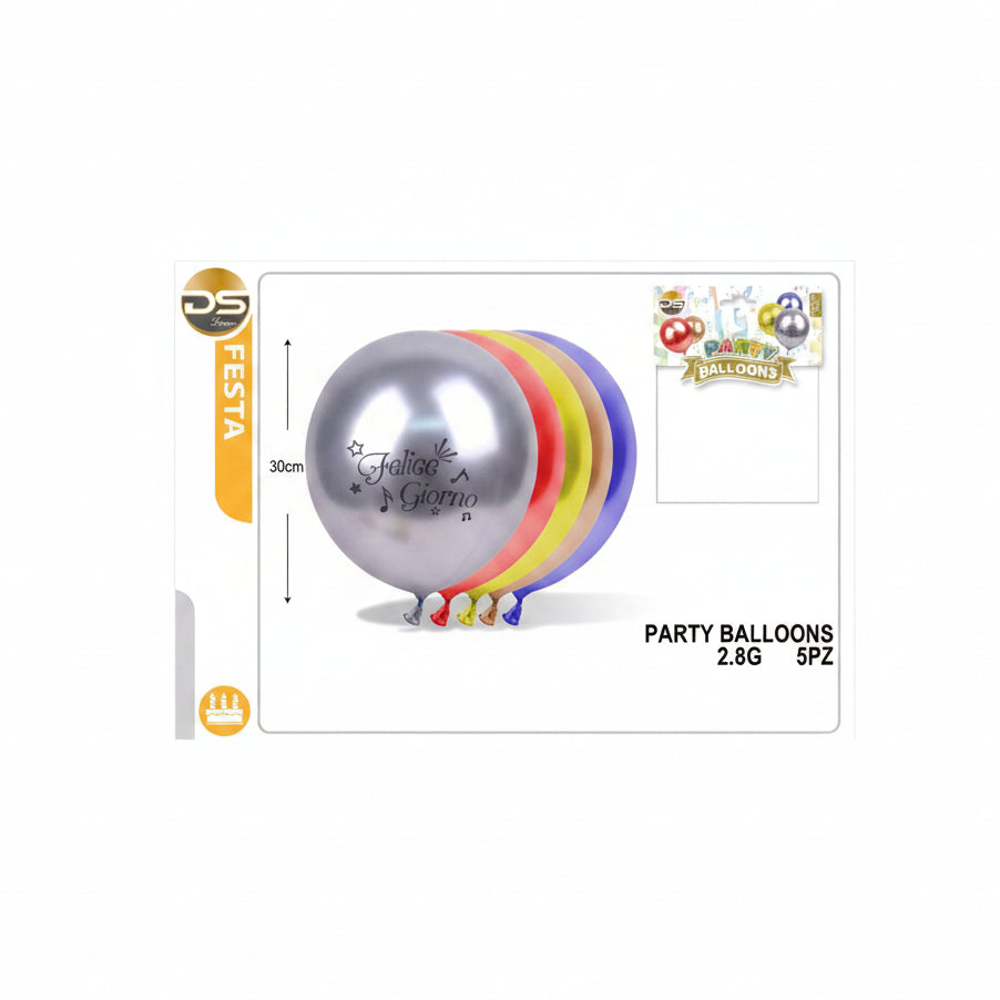 Dz - Party Balloons Felice Giorno Croma 5Pz