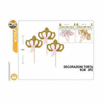 Dz - Party Stuzzicadente Con Corona 9Cm 3Pz