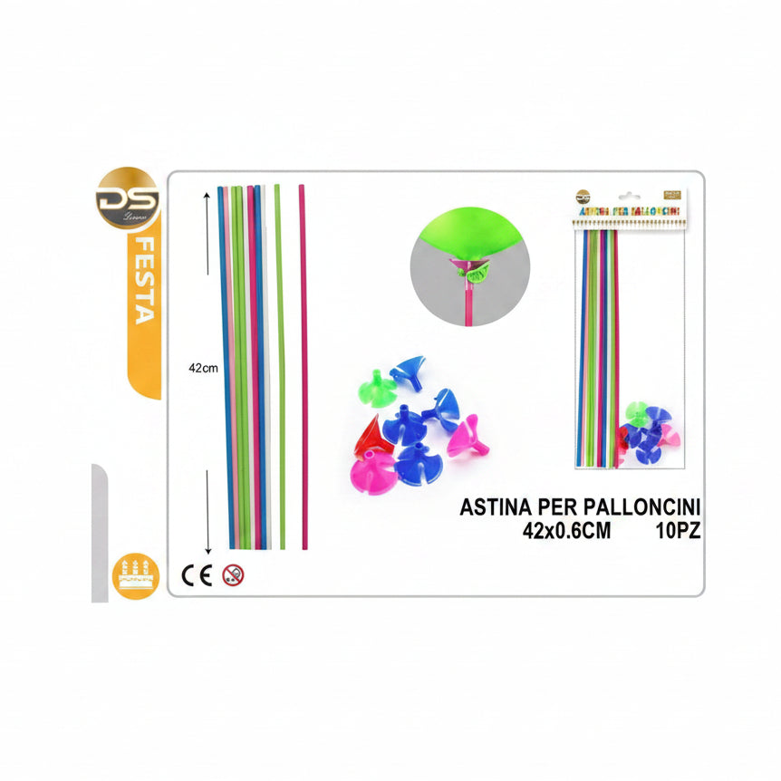Dz - Party Asta Per Palloncini In Carta Colori Ass.2