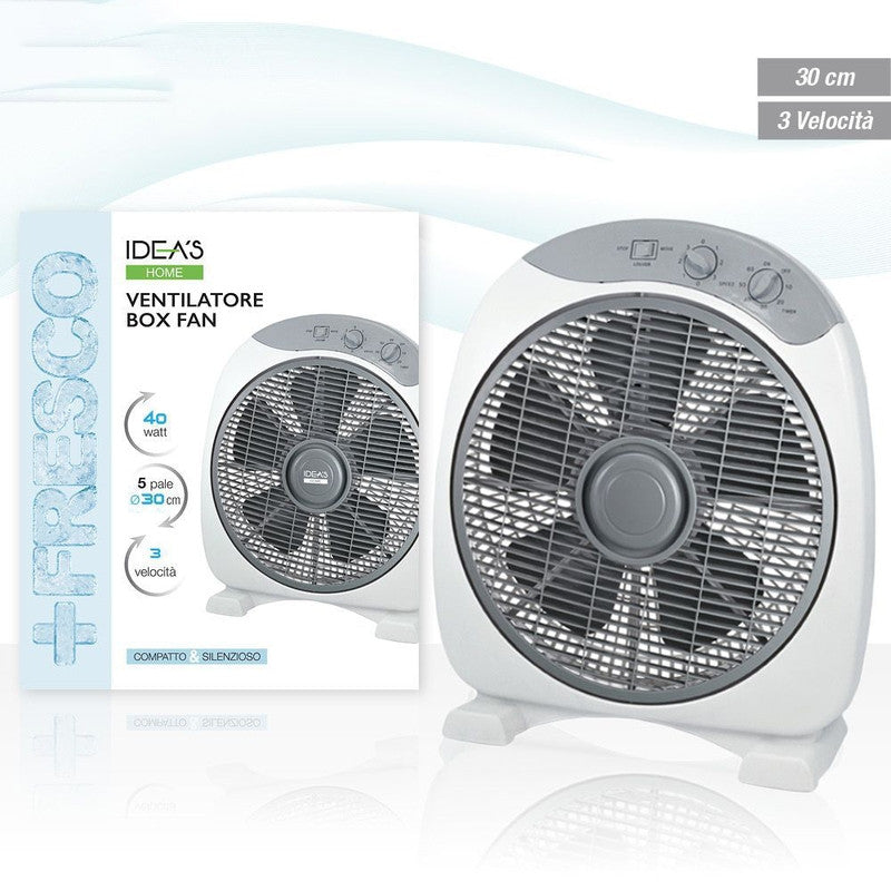 Ab.M - Ventilatore Box Fan 3 Velocità 30Cm