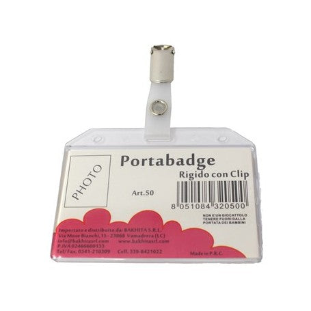 Bakhita Portabadge Con Clips Rigido Art.050