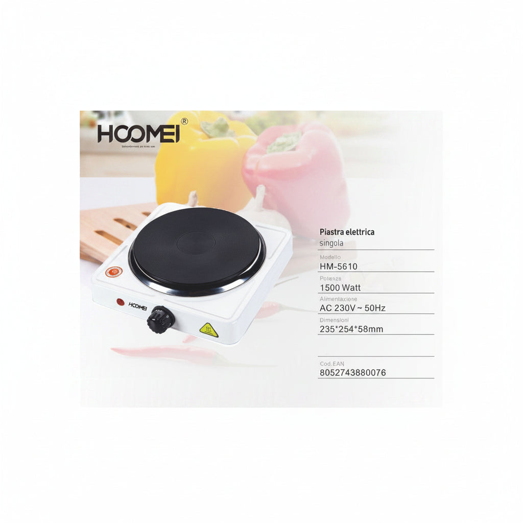 Hoomei - Piastra elettrica singola 1500W