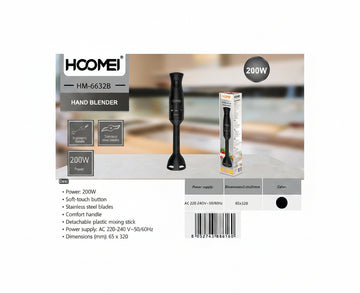 Hoomei - Mixer Multifunzione 200W 65x320 mm Nero