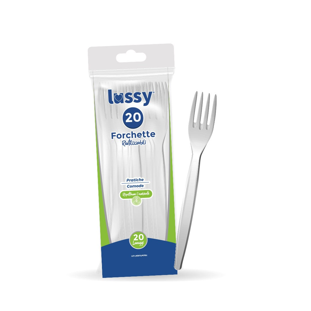 Lulu Forchette Pp Riutilizzabile 20Pz Bianco