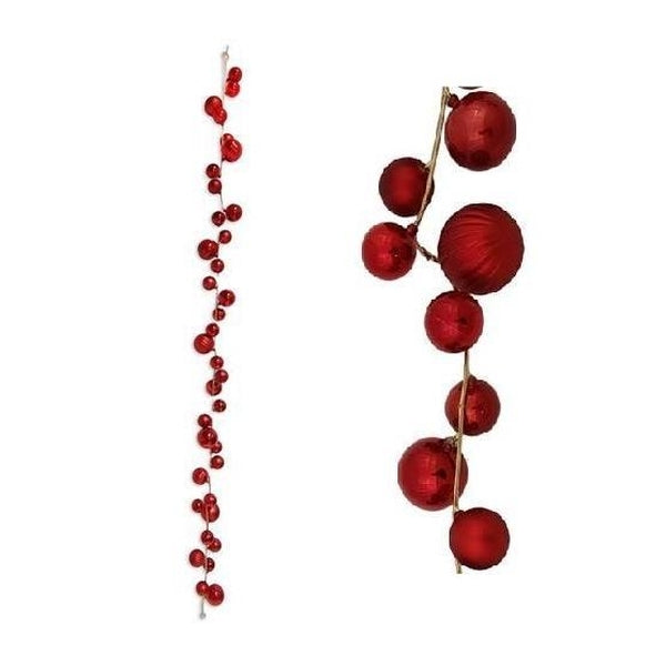Christmas Ghirlanda 36Palline 170Cm Rosso Sm2402R