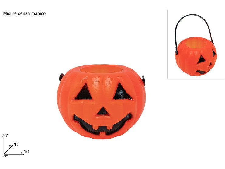 Ss Hw Secchiello Plastica Zucca Halloween