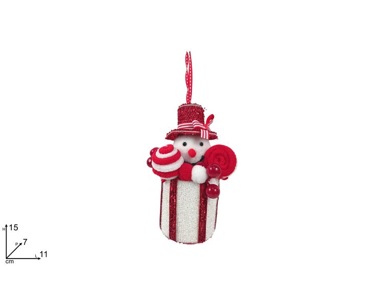 Christmas Appendino Pupazzo Di Neve Con Decoro Natalizio 15