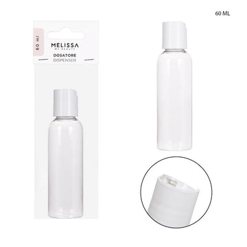 Dc - Flacone Plastica Trasparente  60Ml T/Bianco
