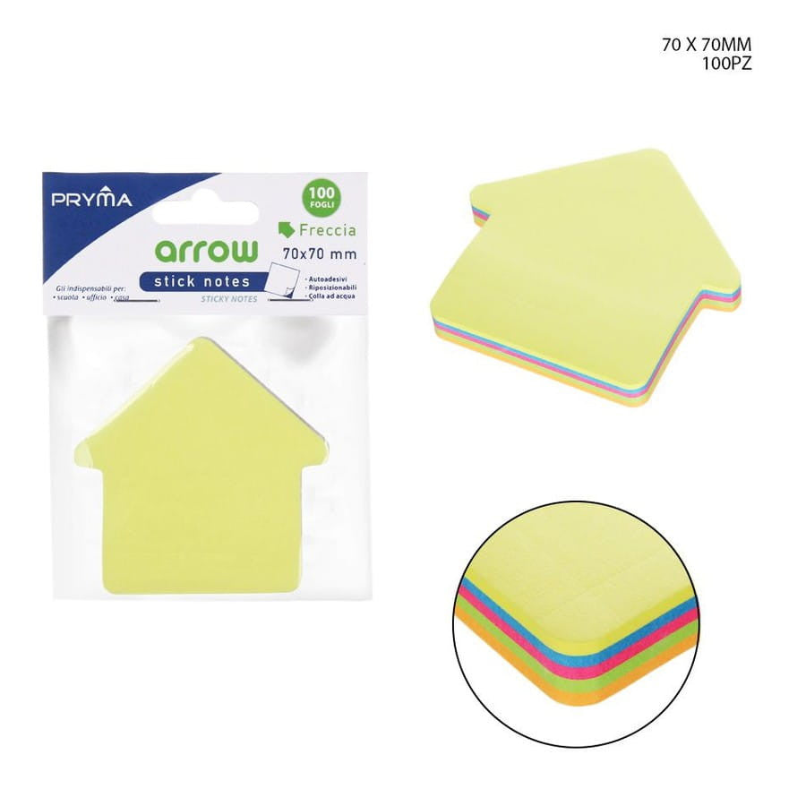 Pryma Stick Notes 70X70Mm 100F F/Freccia