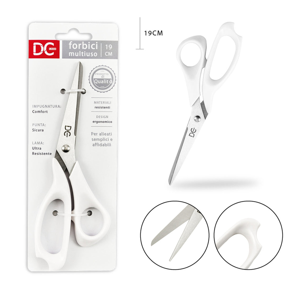 Dc - Forbici Multiuso 19Cm Bianco