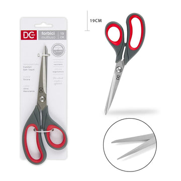 Dc - Forbici Multiuso 19Cm Bicolore Rosso/Grigio
