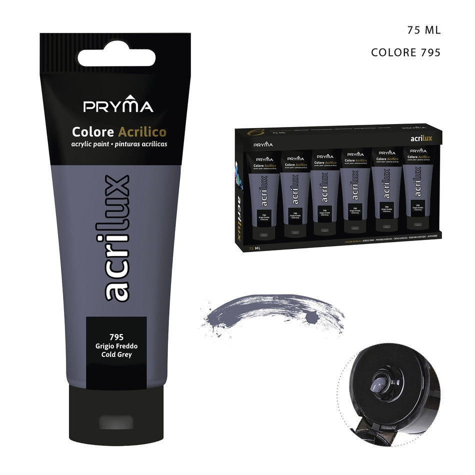 Pryma - Colore acrilico 75Ml  n.795 grigio freddo