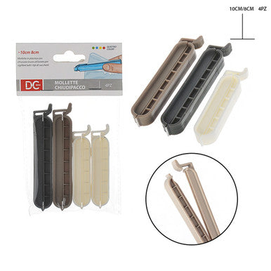 Dc - Molletta Chiudipacco Plastica 8Cm/10Cm 4Pz