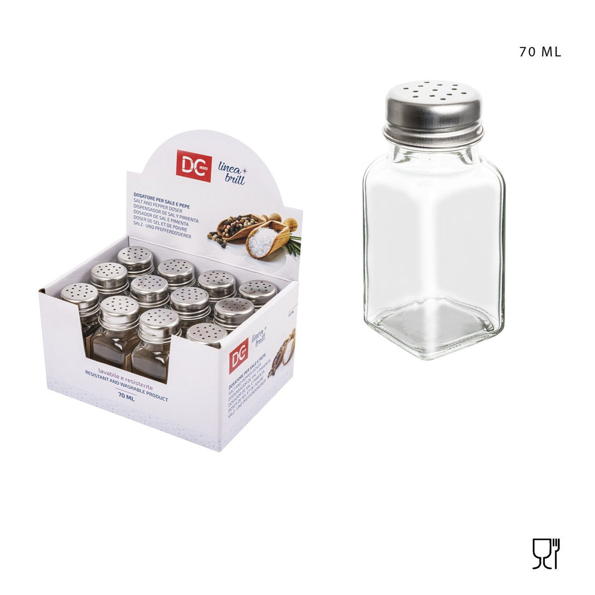 Dc Casa Dosatore Spezie Vetro 3.9X9.1Cm 70Ml
