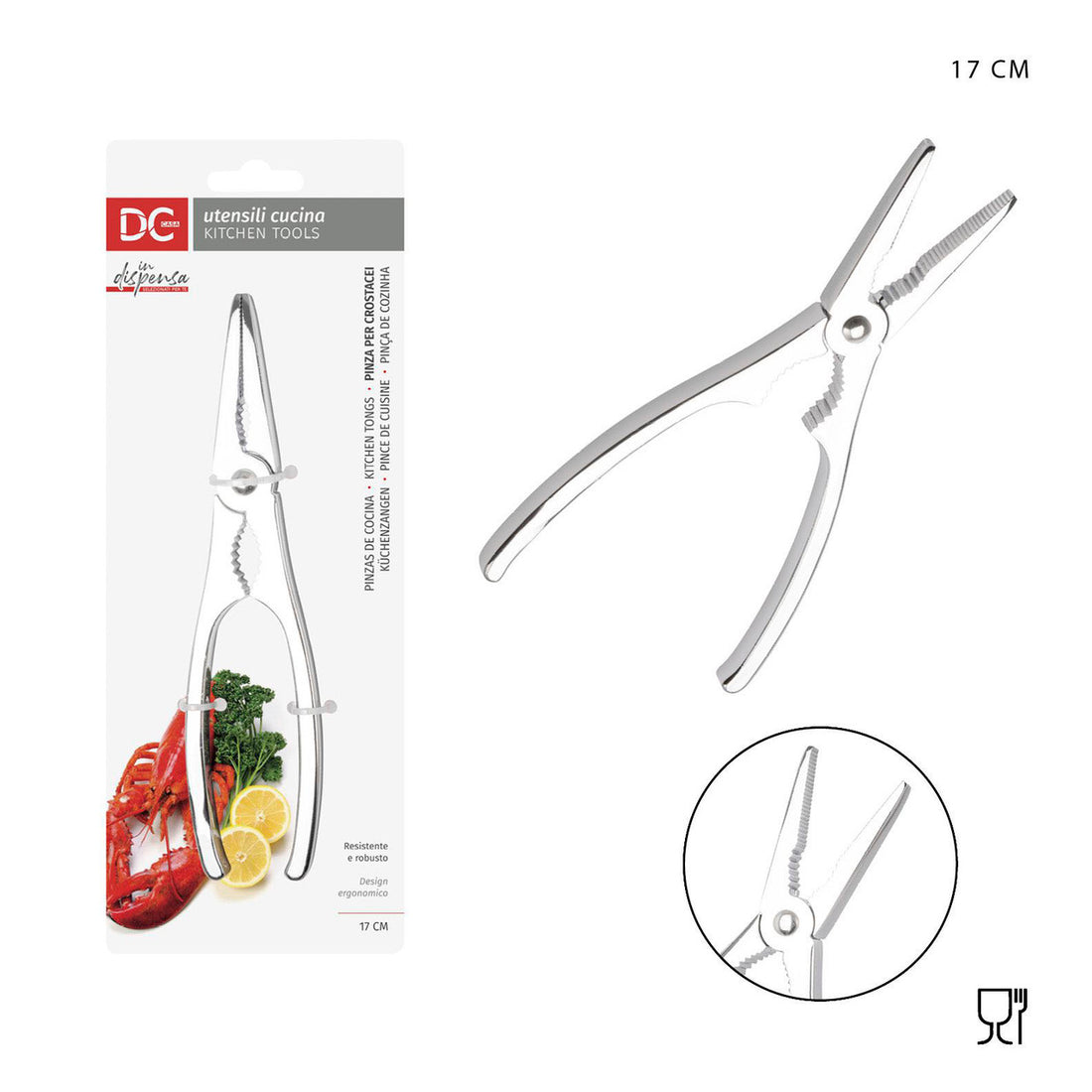 Dc Casa Pinza Crostacei Metallo 17X4Cm