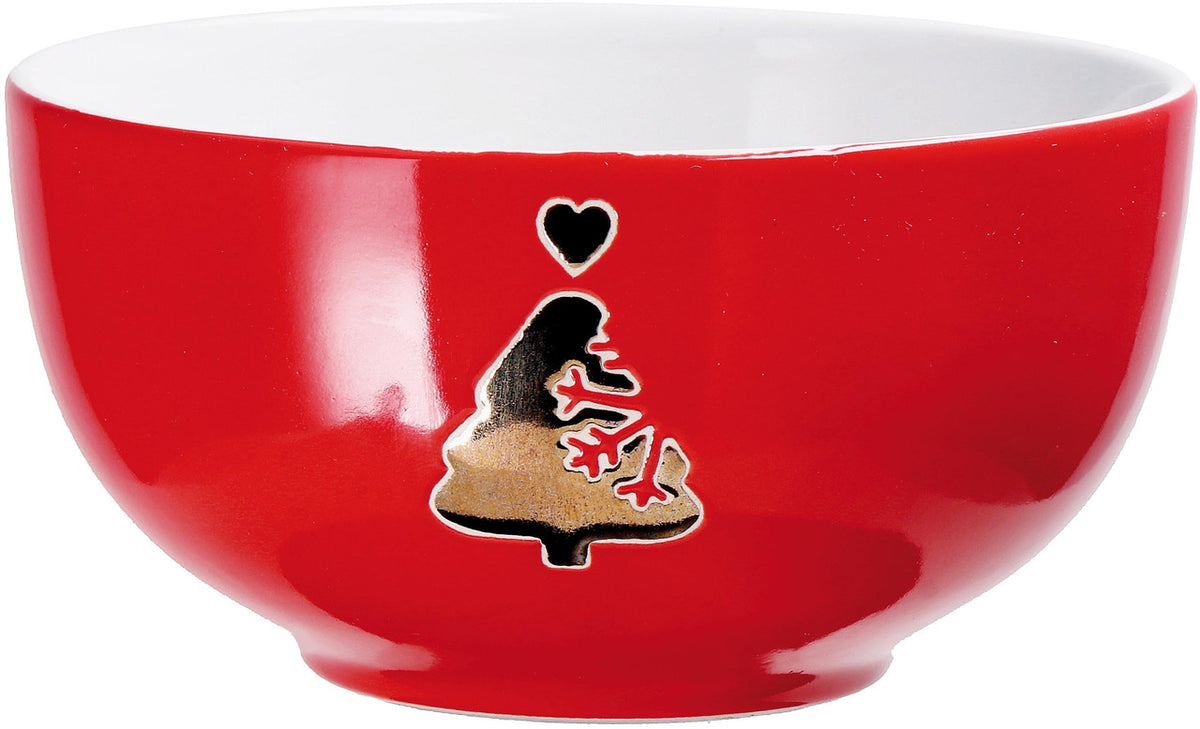 Ad Ceramic Bowl Hahn A2Col Christmas D13Xh7