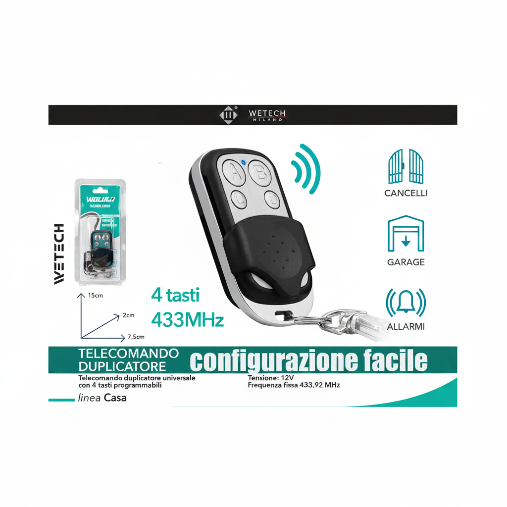 Wetech Radiocomando Per Cancello Abc