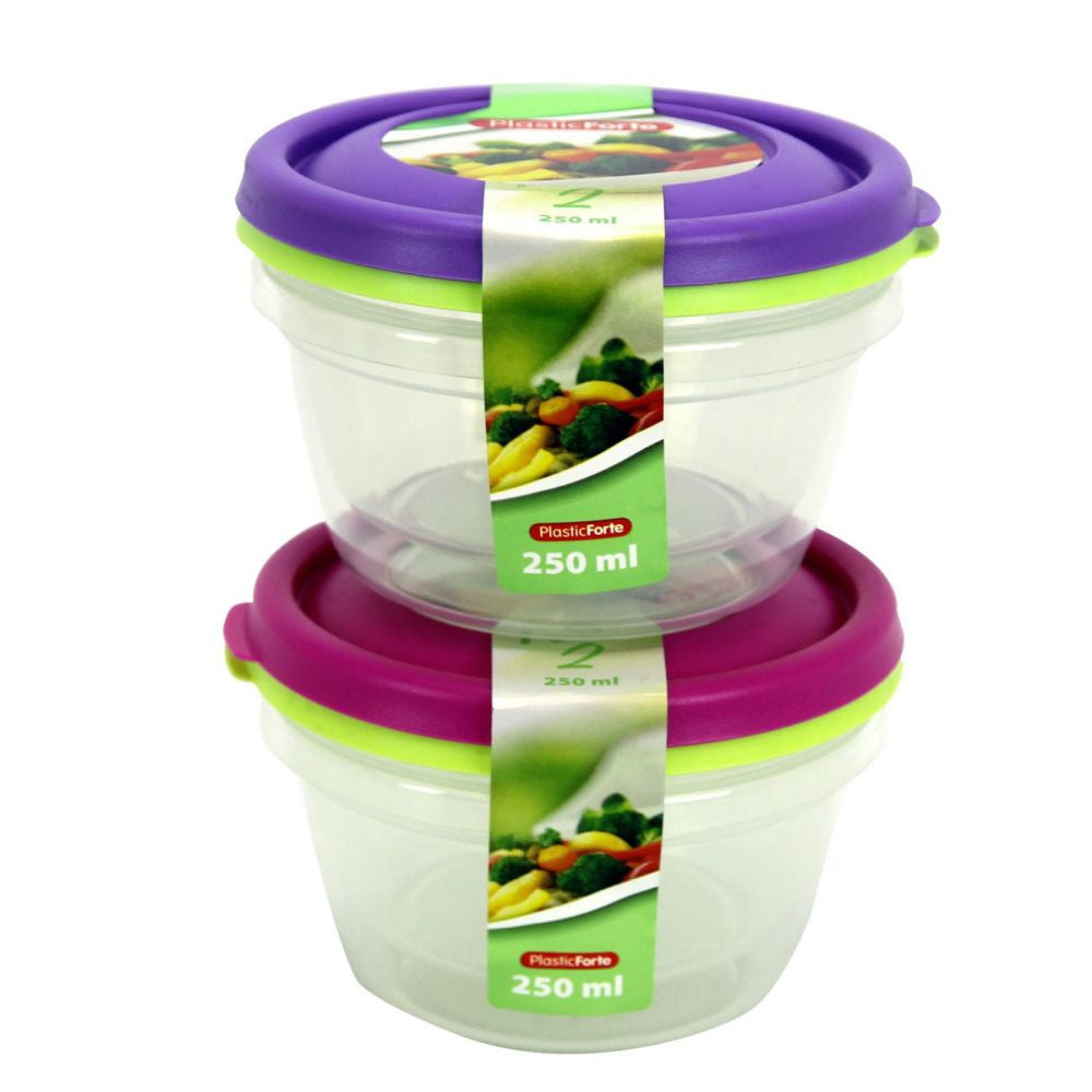 PlasticForte® Set 2 Contenitori Plastica 250Ml