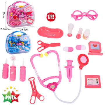 MILE SET VALIGIETTA MEDICA DA 17PZ (ROSA/BLU