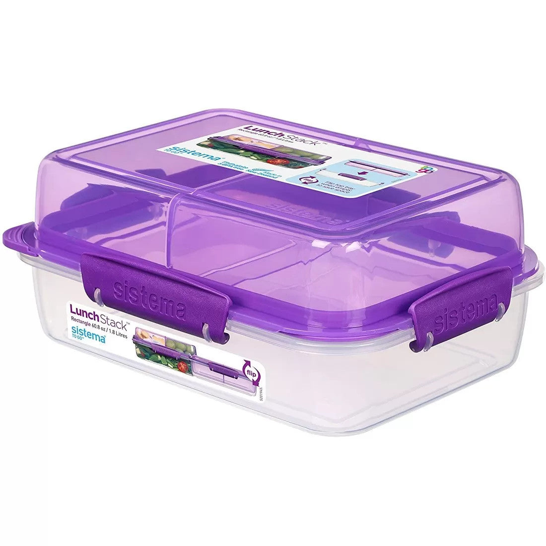 Sistema® P/Pranzo Pp To Go 3P Stack 1,8 L
