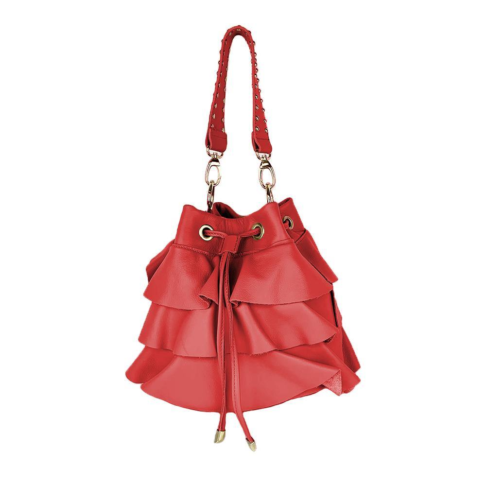 Angelina - Borsa Secchiello in Pelle con Balze - FrasiBags