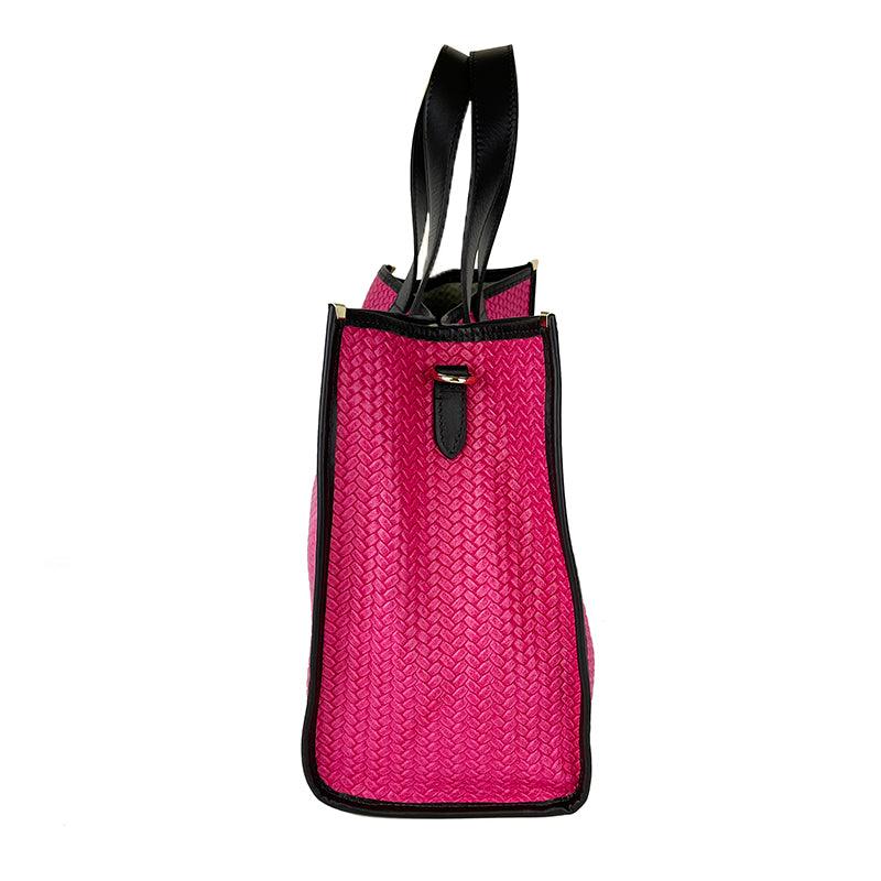 Sabrina - Borsa Tote in Pelle Stampa Intreccio - FrasiBags