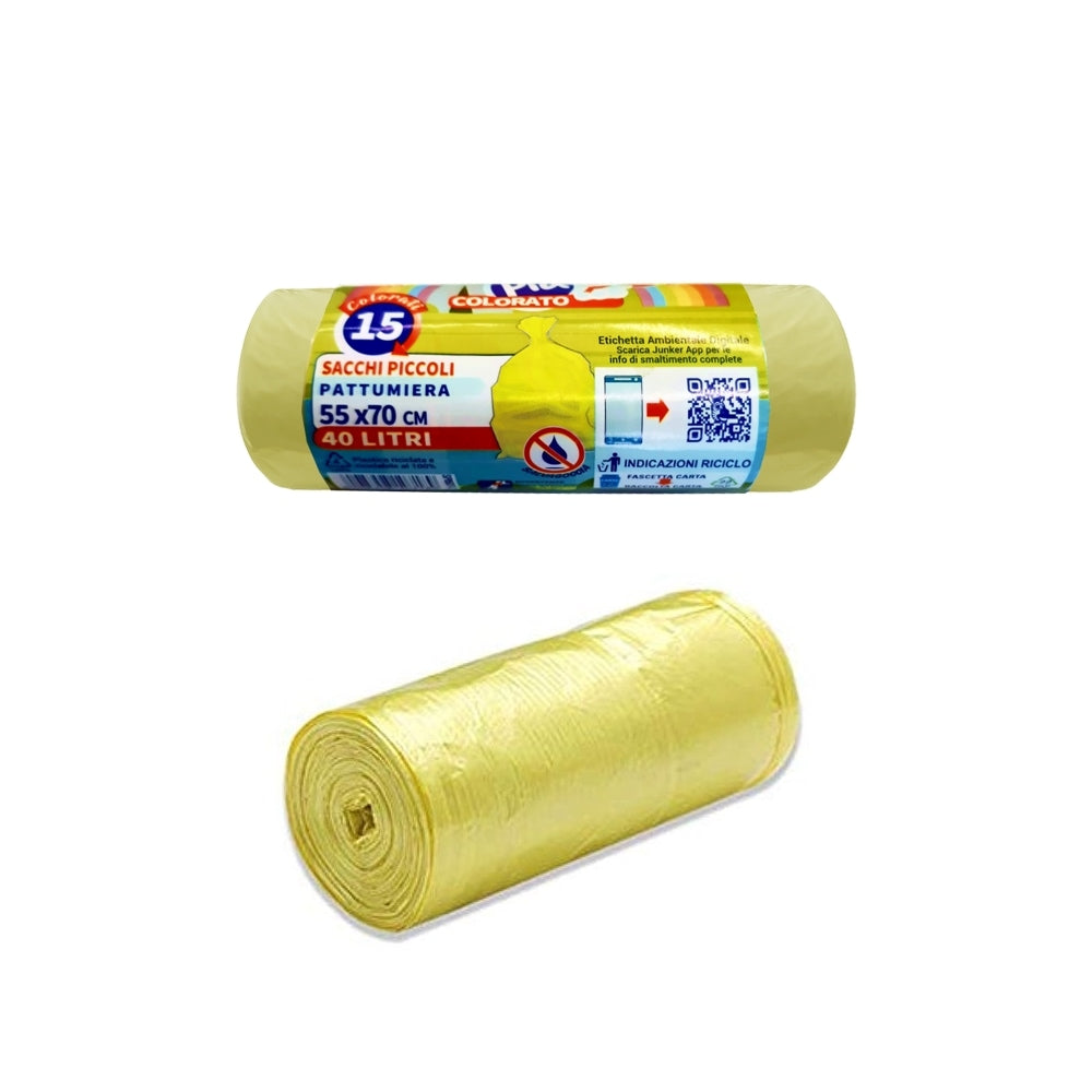 Gipack Sacchi Hdpe 55X70 15Pz Giallo
