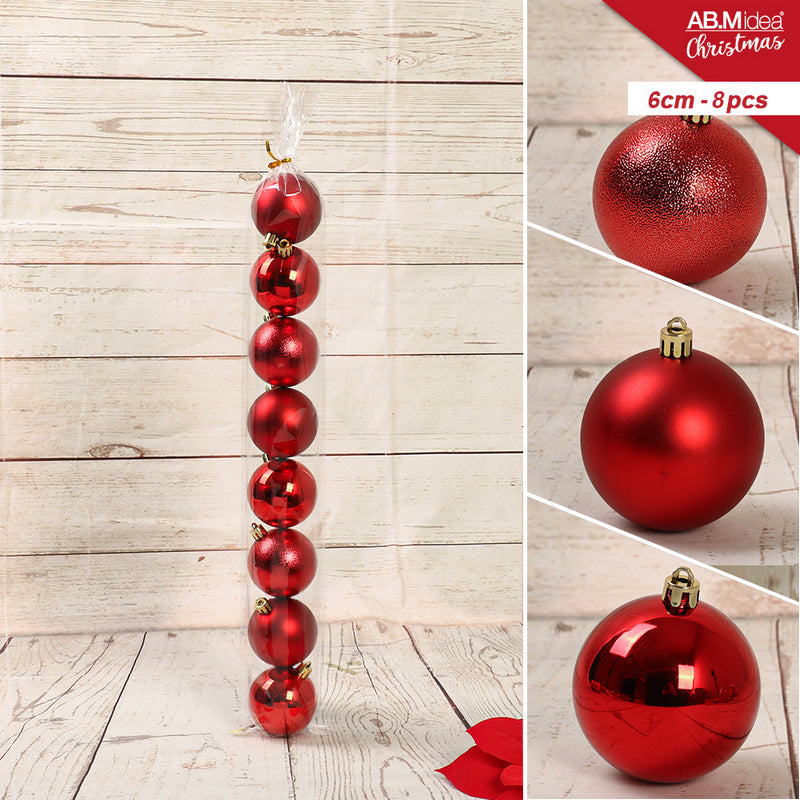 Ab.M Tubo 8 Palline Cm.6 Rosso