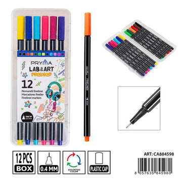 Pryma - Triangular Fineliner 0.4mm 12Pcs